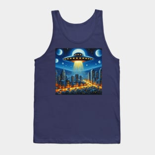 Urban Encounter: The City’s Celestial Visitor Tank Top